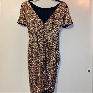 Lulus Short Sleeve Sequin Bodycon Dress